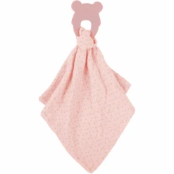 Nattou Beißring + Kuscheltuch Rosa