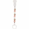 Nattou Schnullerkette Rosa-weiss-beige
