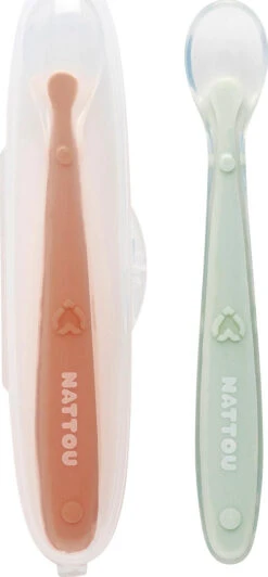 NATTOU SILICON Silikonset 2 Löffel + Case